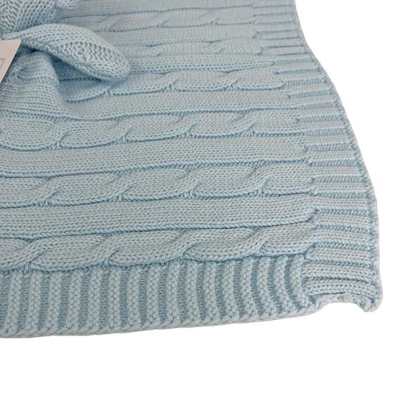 Baby Mode Cable Knit Lovey Blanket Blue Elephant 15.5" x 15" New - Picture 4 of 14